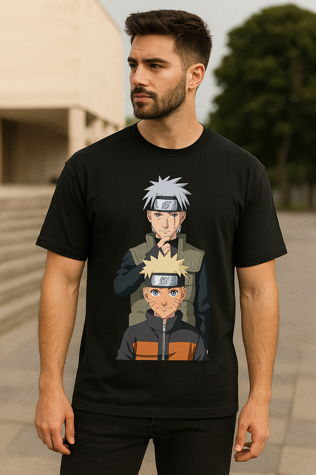 Men DTG Printed Naruto Addition Oversized Classic T-Shirt